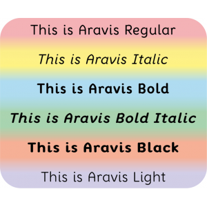 Aravis dyslexia friendly font: desktop licence